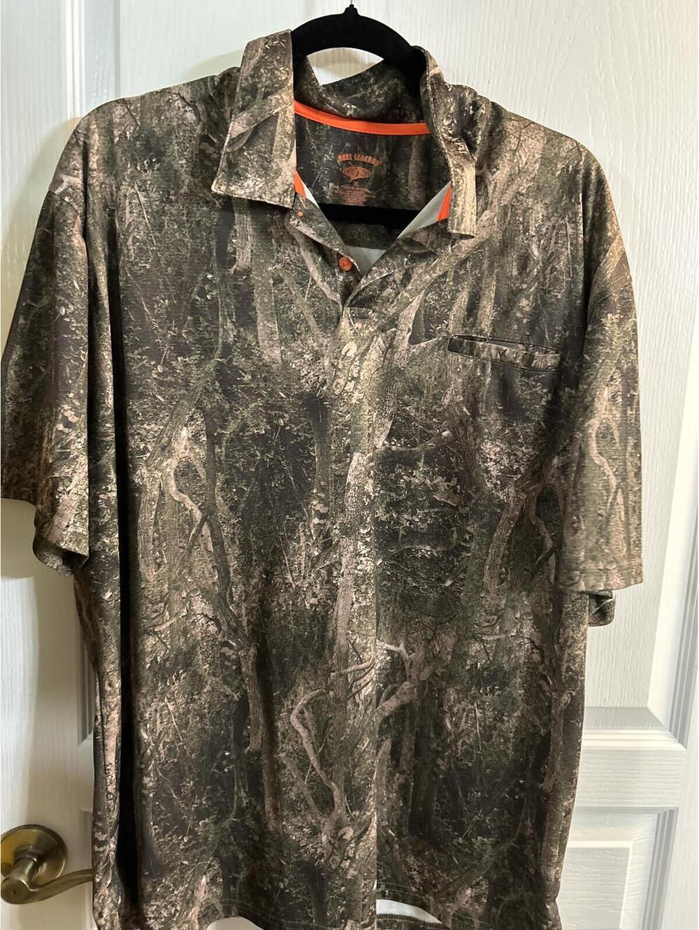 Reel Legends Camo Short Sleeve Fishing Polo Shirt Men's XL -ghcloset1